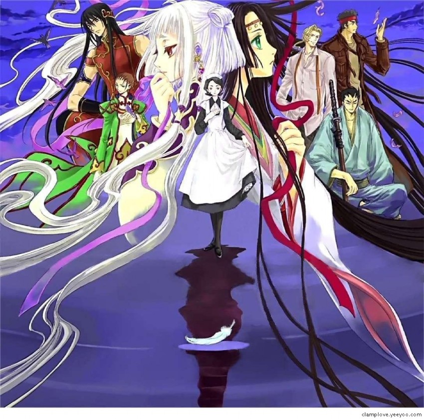 tianzi, sumeragi kaguya, li xingke, shinozaki sayoko, ohgi kaname, and 3 more (code geass) drawn by clamp_(circle)