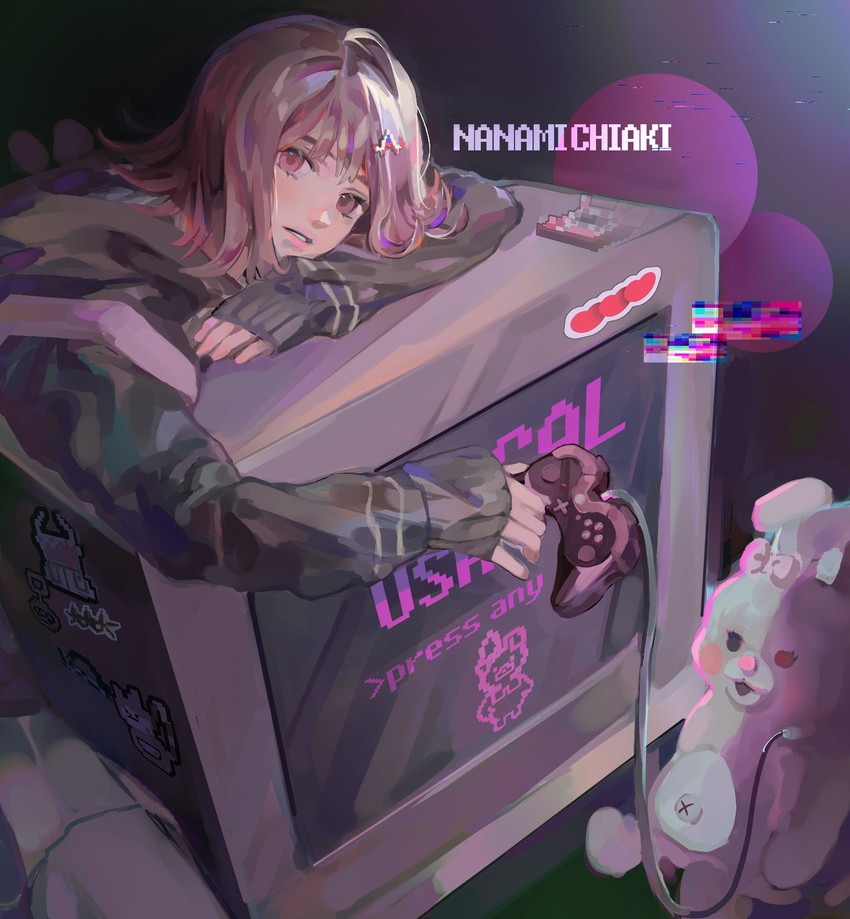nanami chiaki and monomi (danganronpa and 2 more) drawn by sihye_(sihyes2s2)