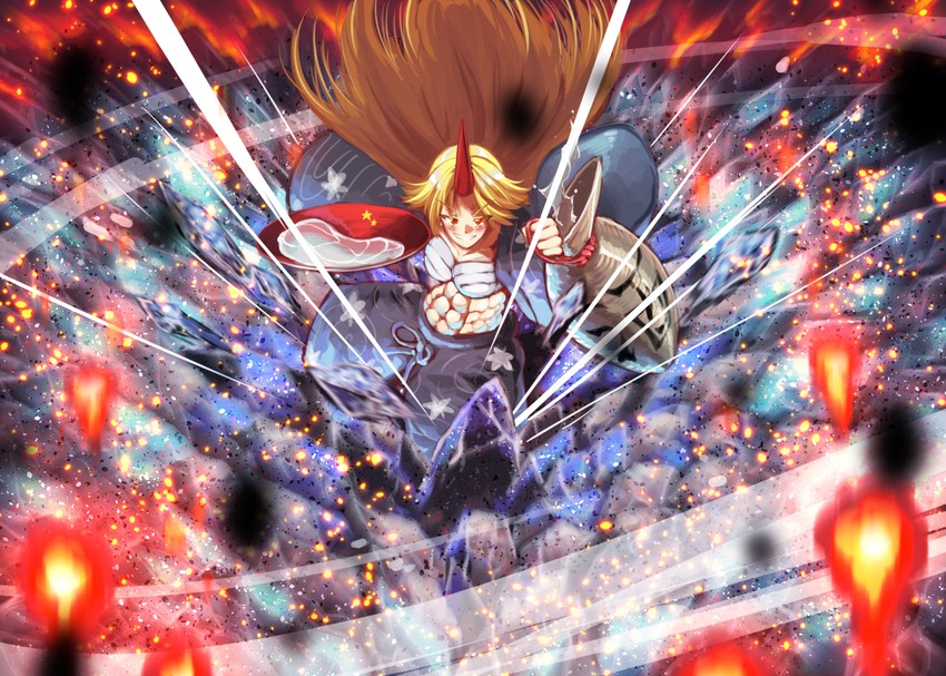 hoshiguma yuugi (touhou and 1 more) drawn by sunnysideup