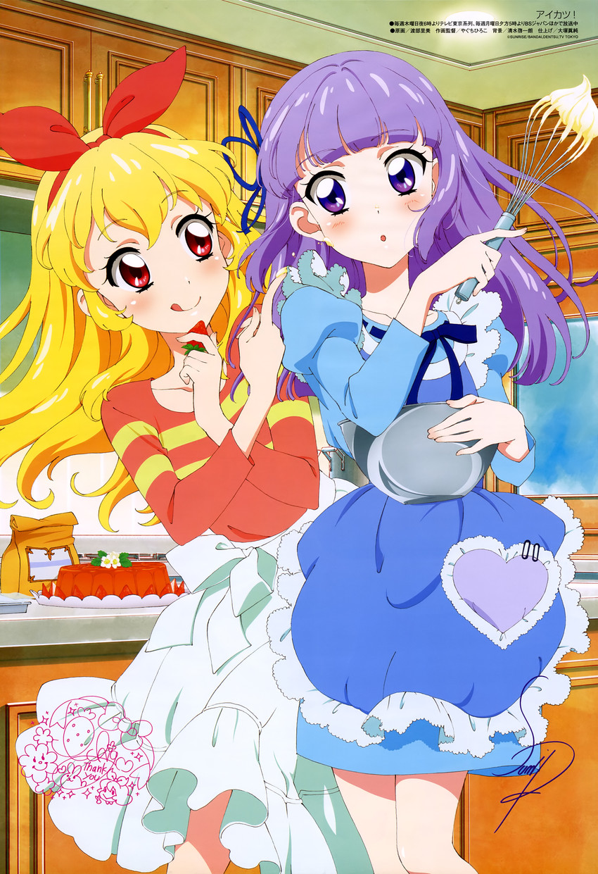 hoshimiya ichigo and hikami sumire (aikatsu!) drawn by watanabe_satomi