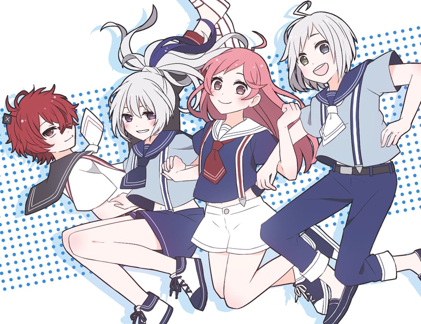 flower, sf-a2 miki, fukase, and utatane piko (vocaloid) drawn by skc