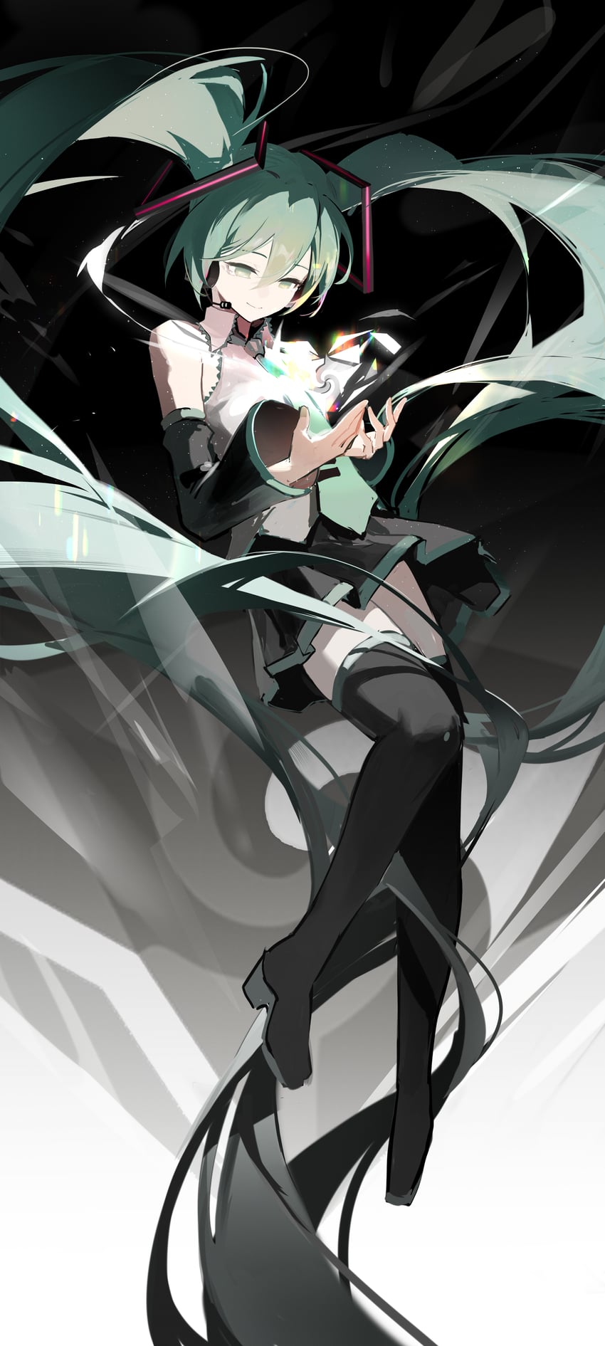 hatsune miku (vocaloid and 1 more) drawn by jiu_ye_sang