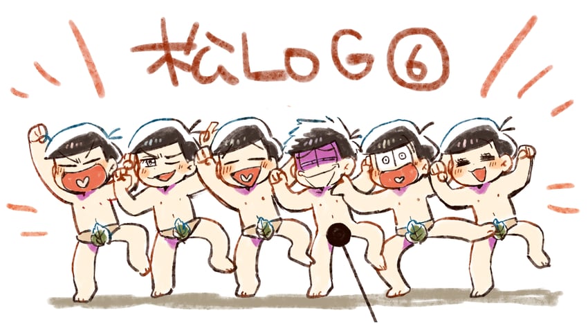 matsuno osomatsu, matsuno karamatsu, matsuno ichimatsu, matsuno jyushimatsu, matsuno choromatsu, and 1 more (osomatsu and 1 more) drawn by kuri_(shibimame)