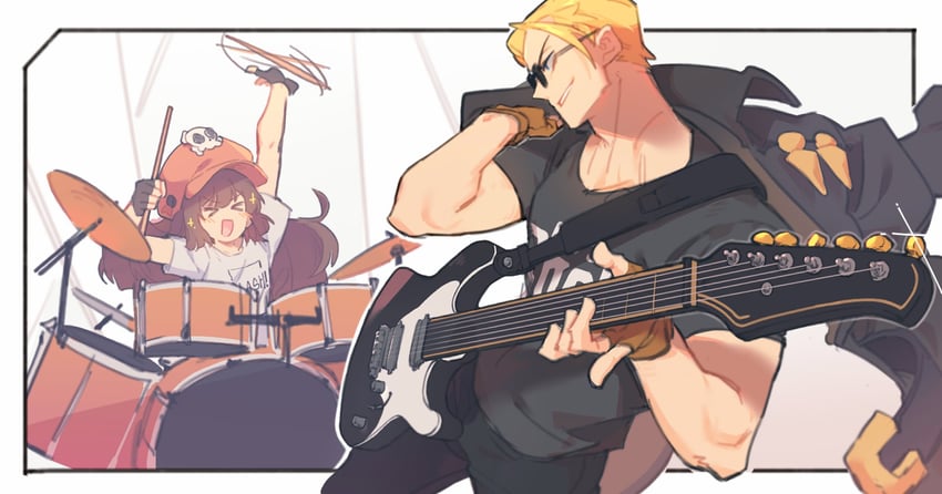 may and johnny (guilty gear and 2 more) drawn by hannim_7h