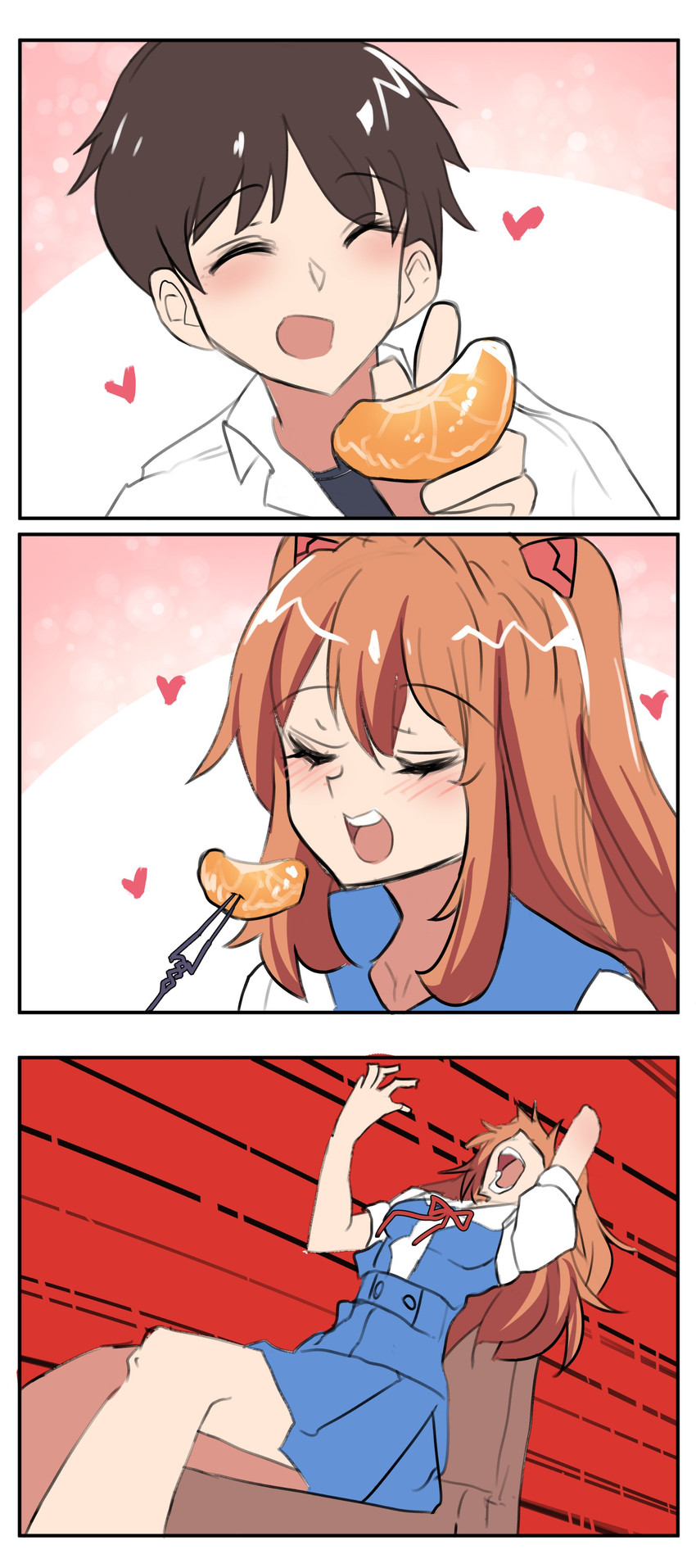 souryuu asuka langley and ikari shinji (neon genesis evangelion and 1 more) drawn by hinghoi