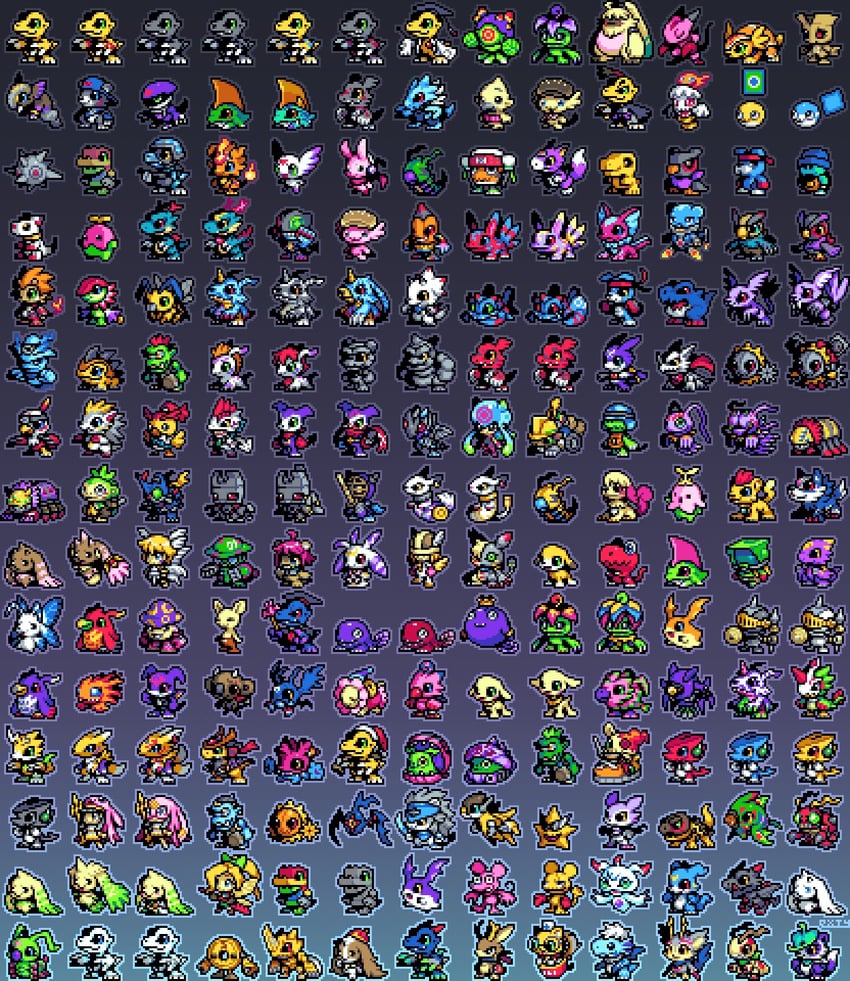 renamon, agumon, patamon, gabumon, terriermon, and 168 more (original and 1 more) drawn by extyrannomon