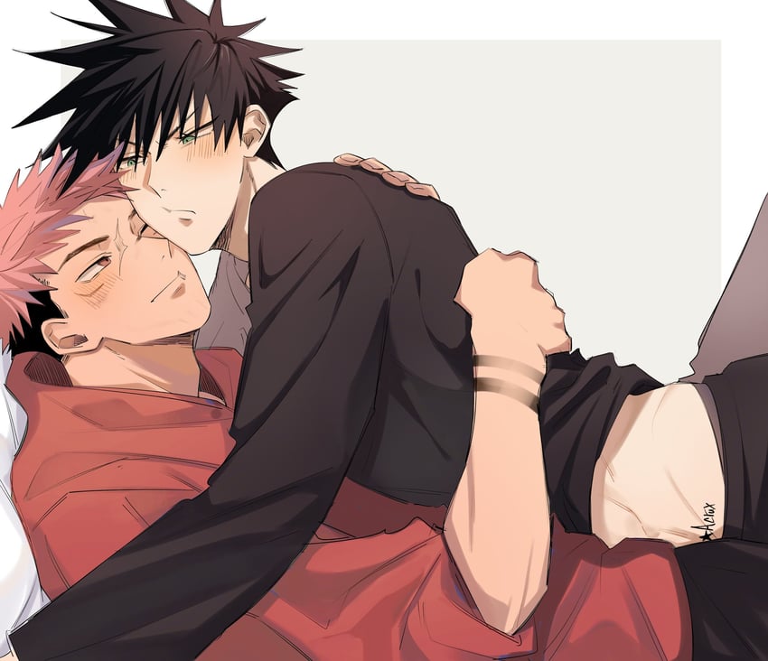 itadori yuuji and fushiguro megumi (jujutsu kaisen) drawn by somwang_07