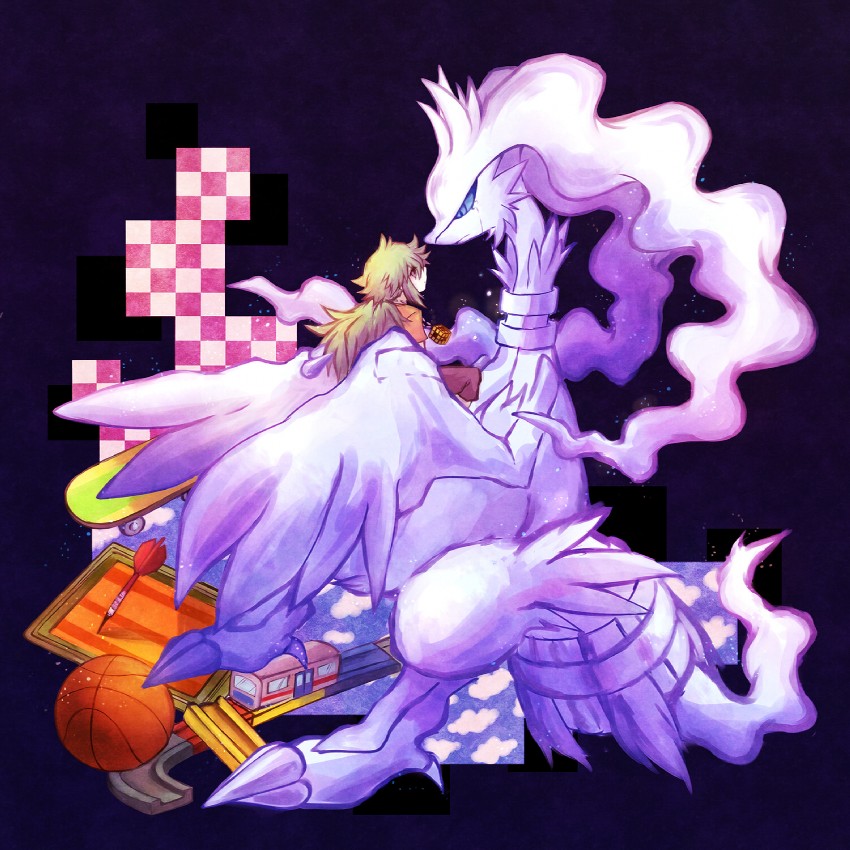 n and reshiram (pokemon and 1 more) drawn by kabocha_torute