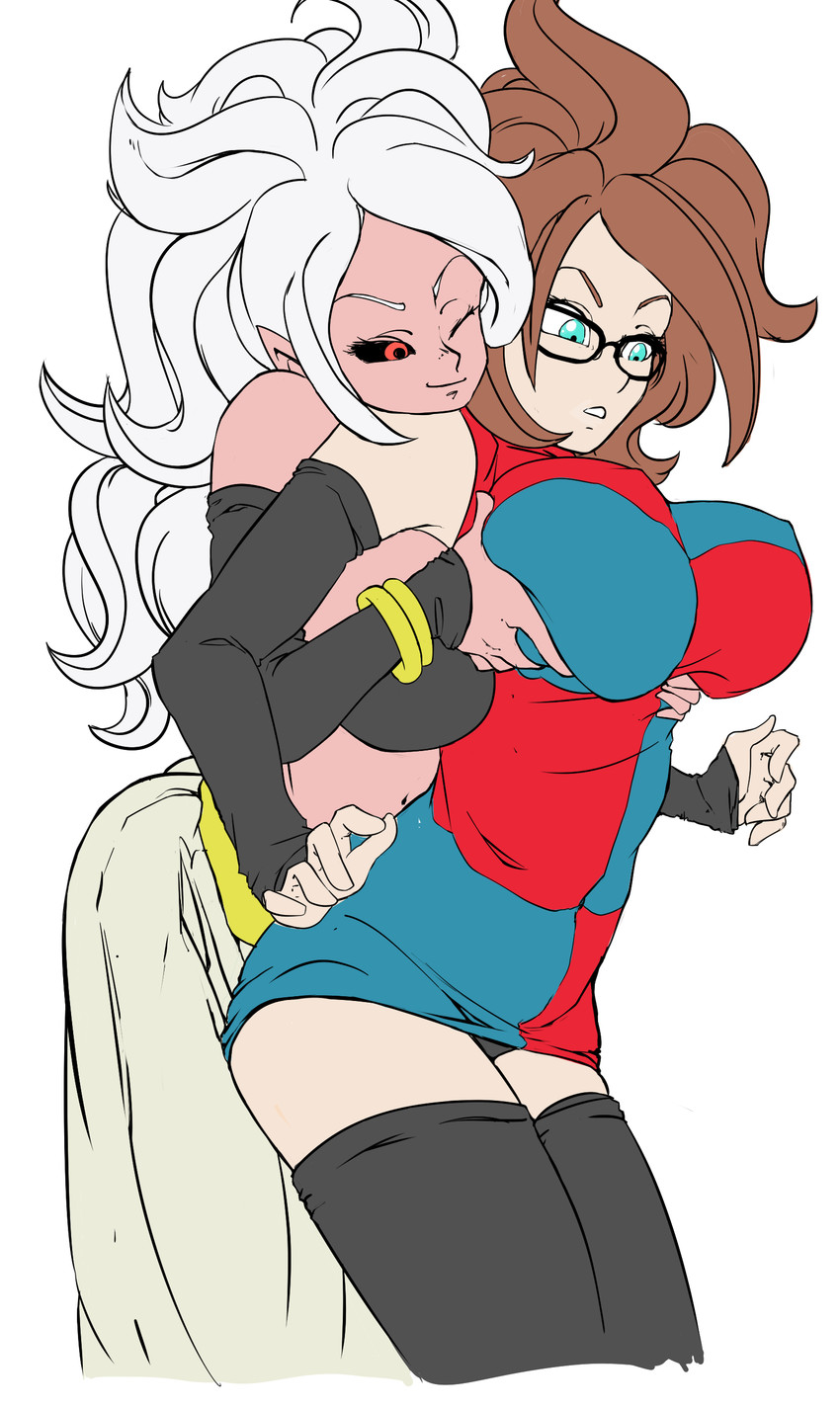 android 21 and majin android 21 (dragon ball and 1 more) drawn by caisamax
