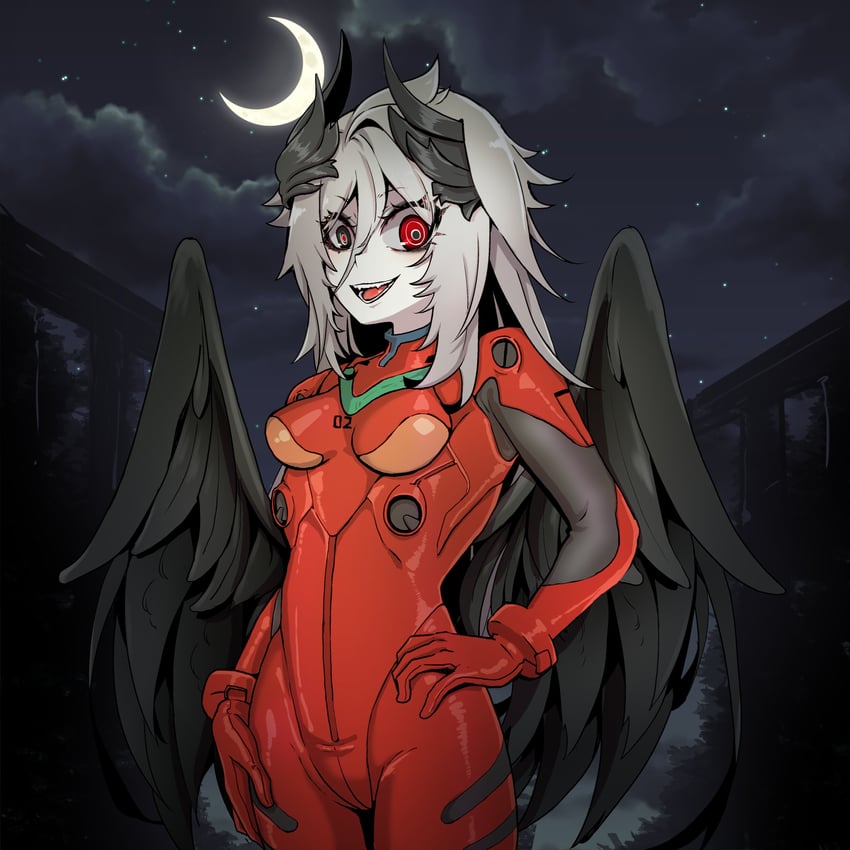 souryuu asuka langley and nemo nevermore (indie virtual youtuber and 1 more) drawn by mengnaidu