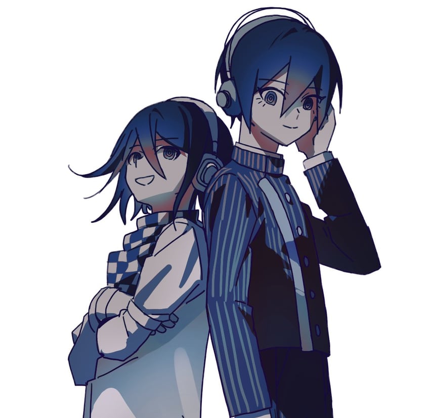 oma kokichi and saihara shuichi (danganronpa and 1 more) drawn by 50k_v3