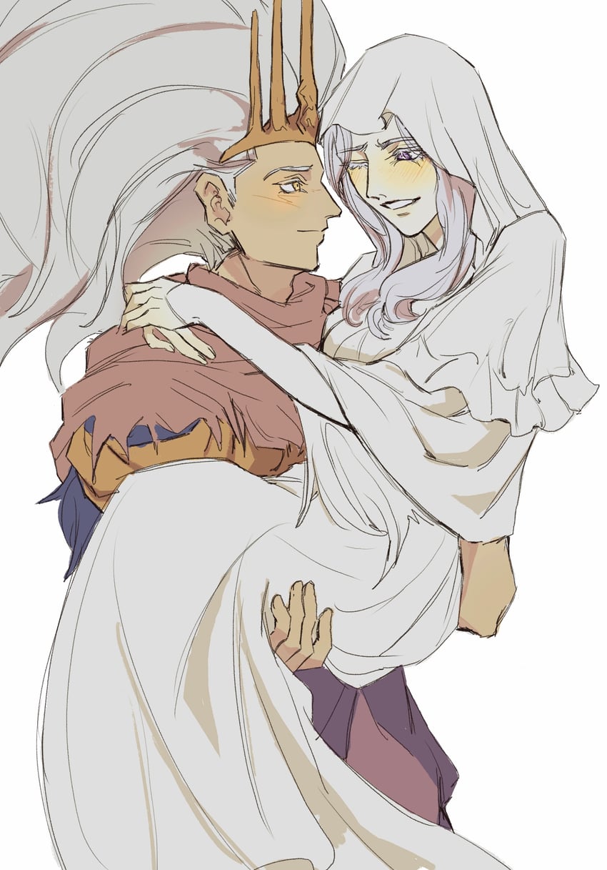 dark sun gwyndolin and nameless king (dark souls and 2 more) drawn by zunkome