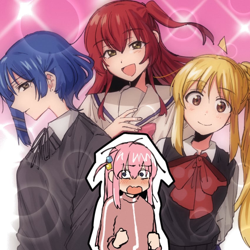 gotoh hitori, kita ikuyo, ijichi nijika, and yamada ryo (bocchi the rock!) drawn by shizune_(sznxb)