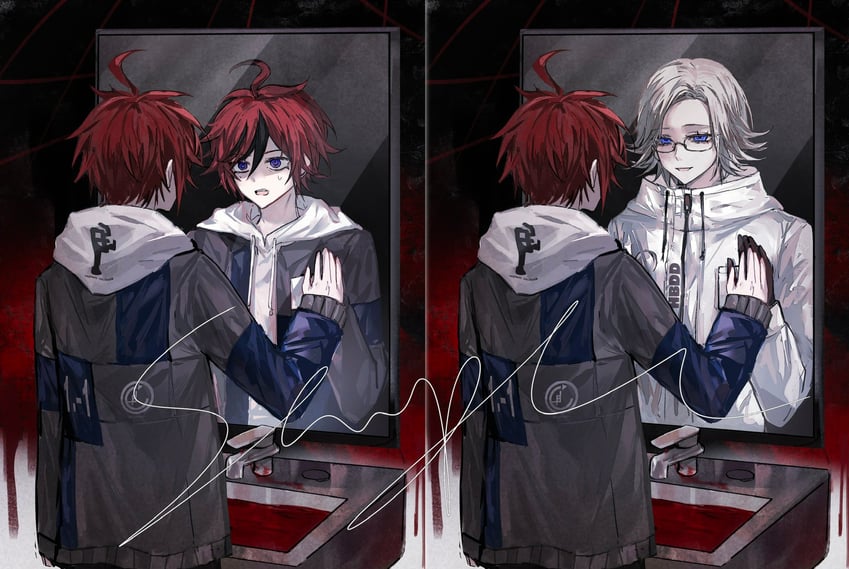 aotsuki eito and sumino takumi (the hundred line -last defense academy-) drawn by kaochuanyi9060