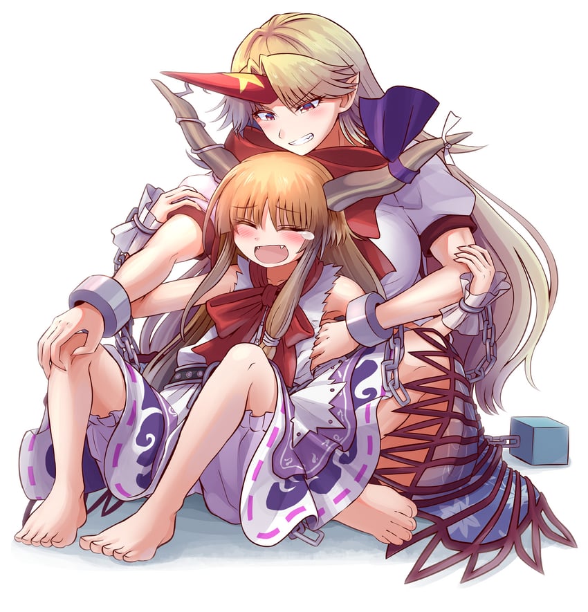 ibuki suika and hoshiguma yuugi (touhou) drawn by elaphe_guttata6