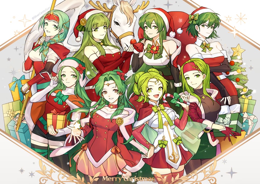 palla, elincia ridell crimea, nephenee, l'arachel, erinys, and 3 more (fire emblem and 5 more) drawn by silvercandy_gum