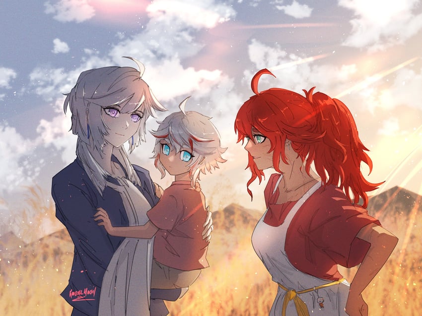 suletta mercury, miorine rembran, and hots (gundam and 2 more) drawn by rideth_mochi