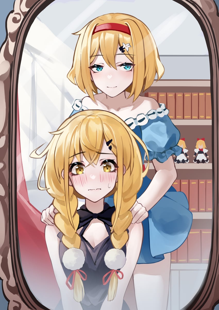 kirisame marisa, alice margatroid, and shanghai doll (touhou) drawn by ailu_elf