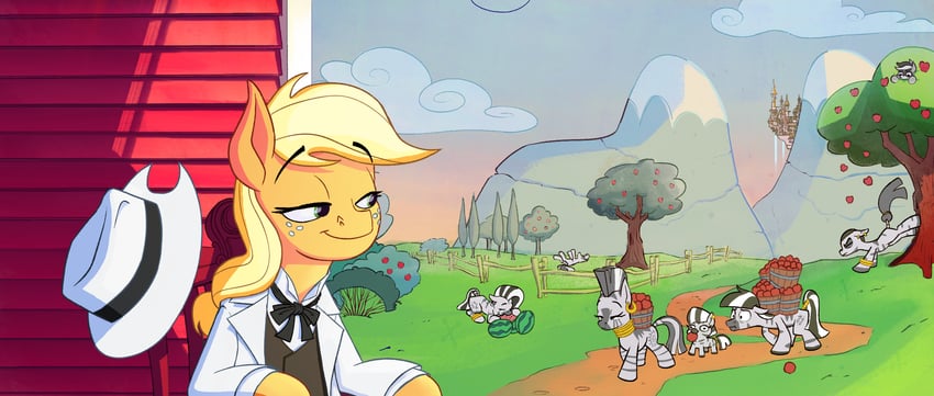 applejack and zecora (original and 2 more) drawn by anontheanon