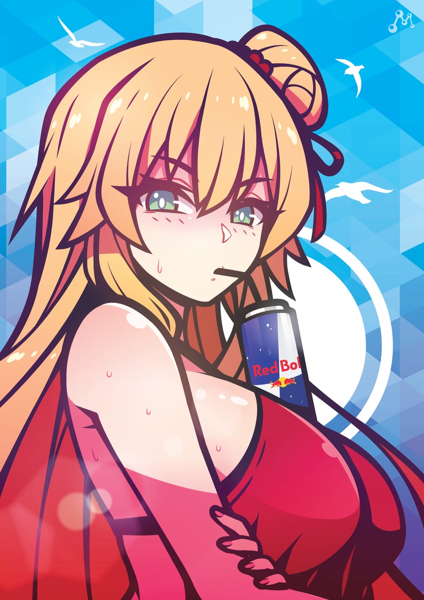 akai haato (hololive and 1 more) drawn by bacon_strips