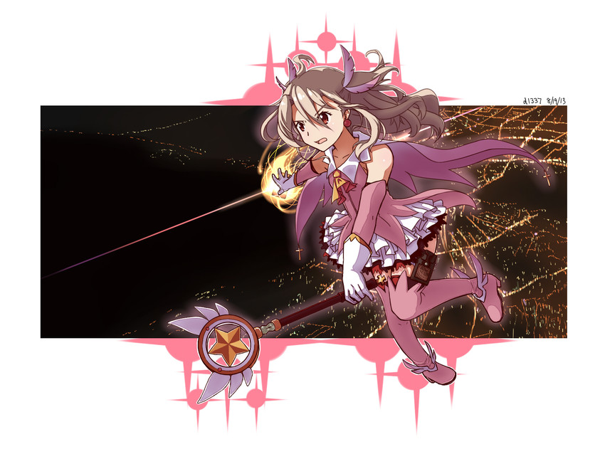 illyasviel von einzbern, prisma illya, and magical ruby (fate and 1 more) drawn by d1337