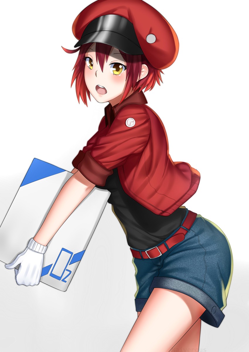 red blood cell and ae-3803 (hataraku saibou) drawn by rev60