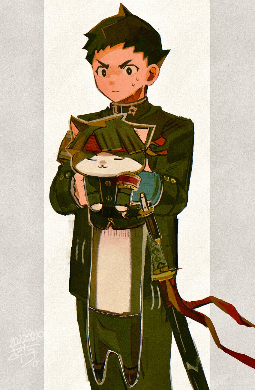 ryunosuke naruhodo and kazuma asogi (ace attorney and 1 more) drawn by sasatake_(sasatakebe)