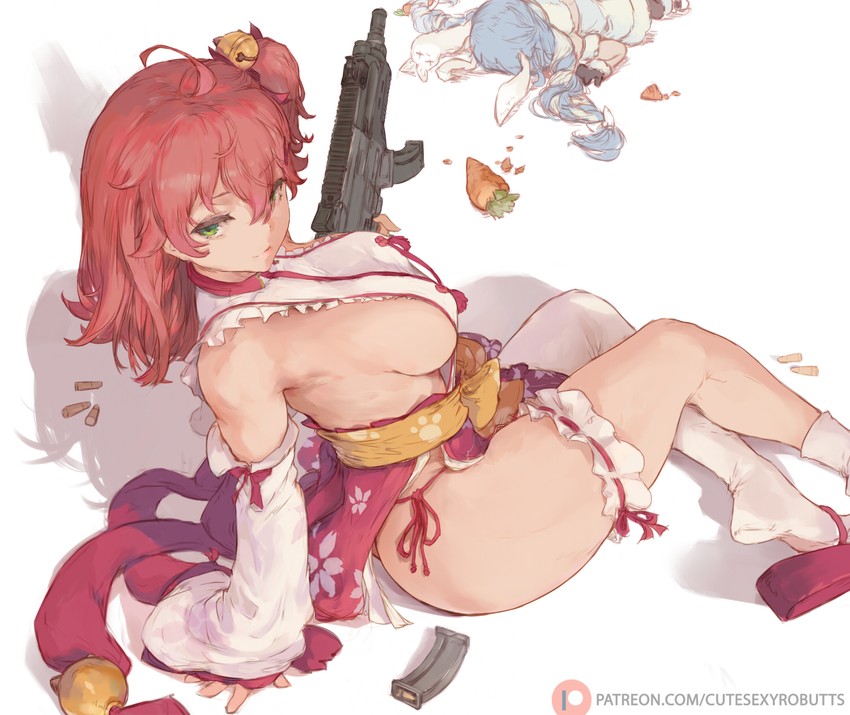 usada pekora, sakura miko, and don-chan (hololive) drawn by cutesexyrobutts