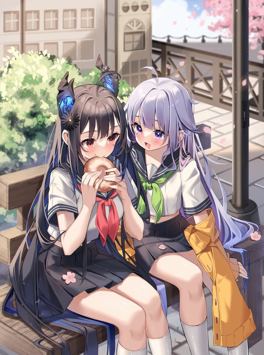 nerissa ravencroft and koseki bijou (hololive and 1 more) drawn by kuri_(animejpholic)