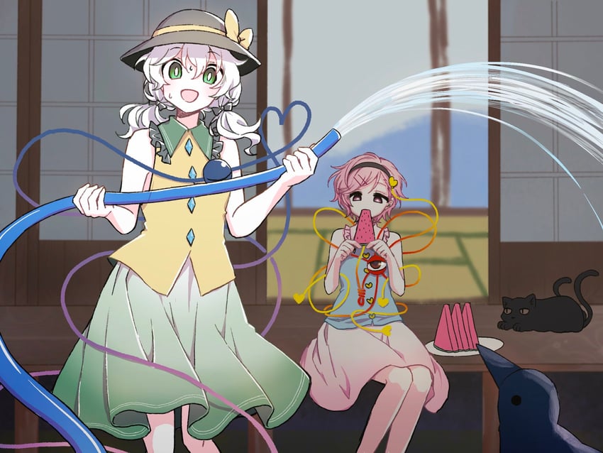 komeiji koishi, komeiji satori, kaenbyou rin, and reiuji utsuho (touhou) drawn by ya_(inkokatte)