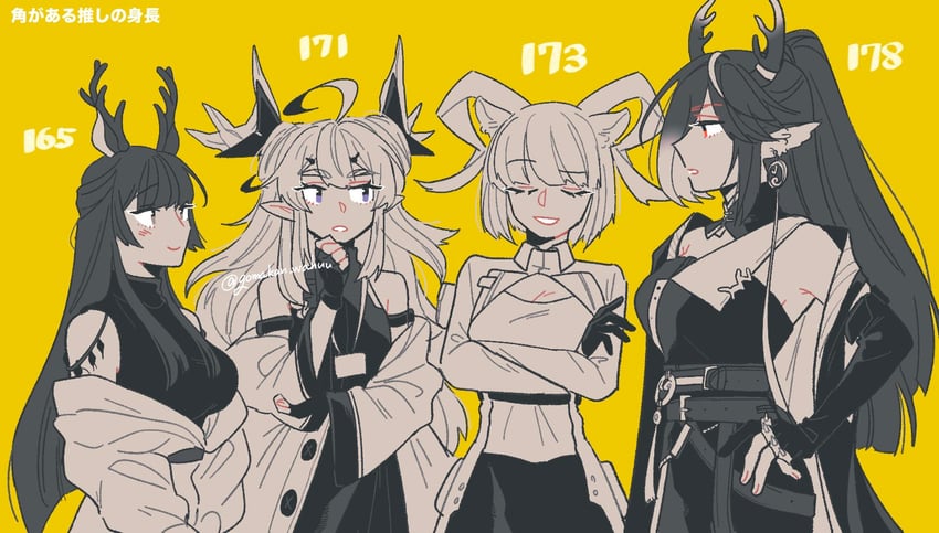 carnelian, leizi, qiubai, and tsukinogi (arknights) drawn by gomakan_wahuu