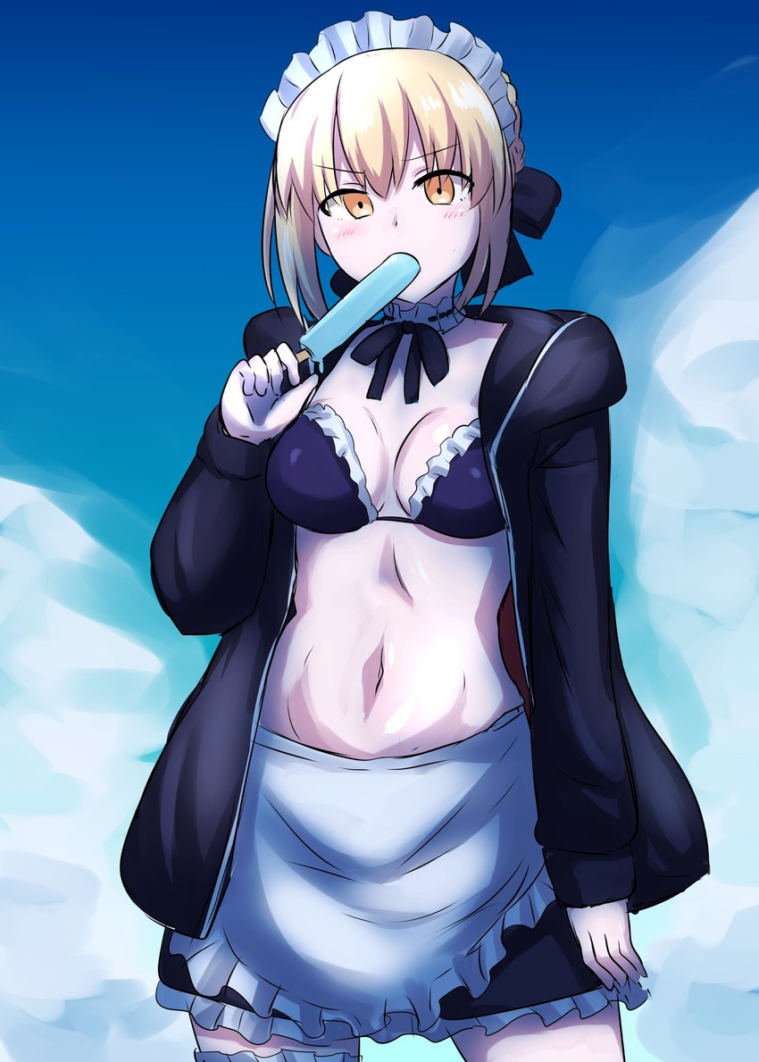 artoria pendragon and saber alter (fate and 1 more) drawn by senshiya