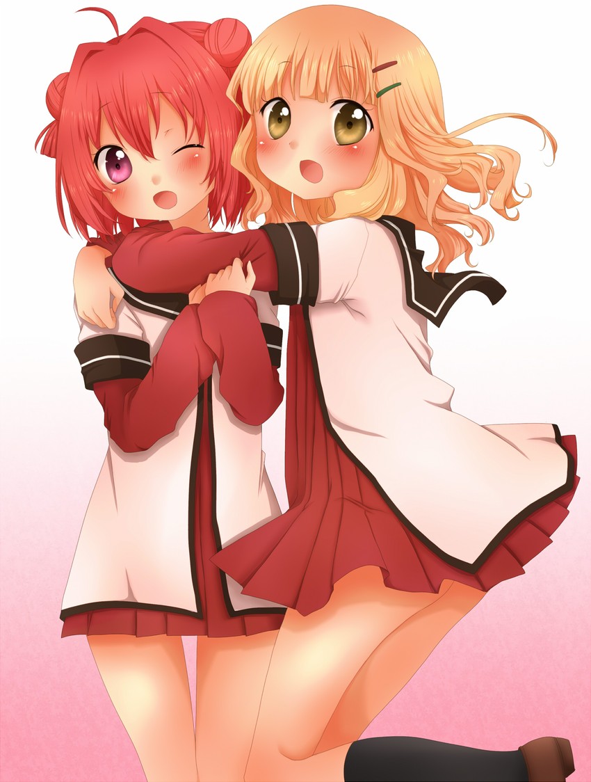 akaza akari and oomuro sakurako (yuruyuri) drawn by sa_ioio