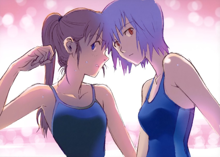 souryuu asuka langley and ayanami rei (neon genesis evangelion) drawn by tsurumaki_kazuya