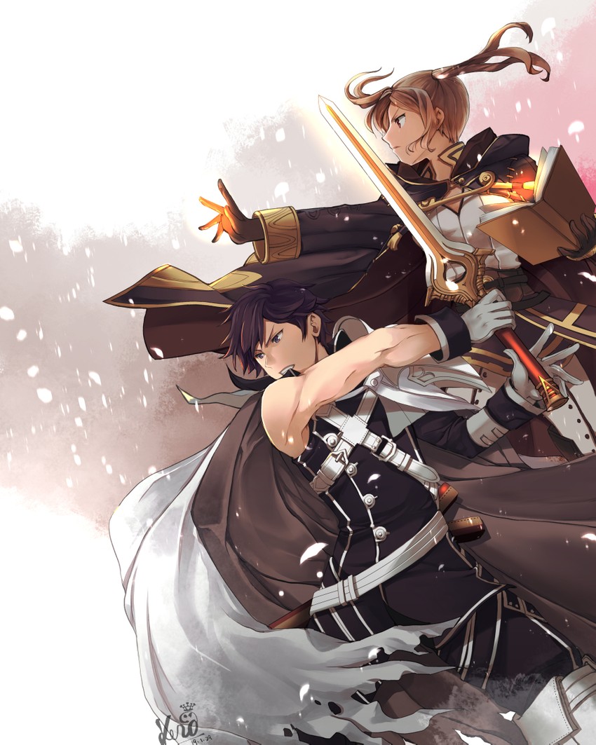 female robin and chrom (fire emblem and 1 more) drawn by kero_sweet