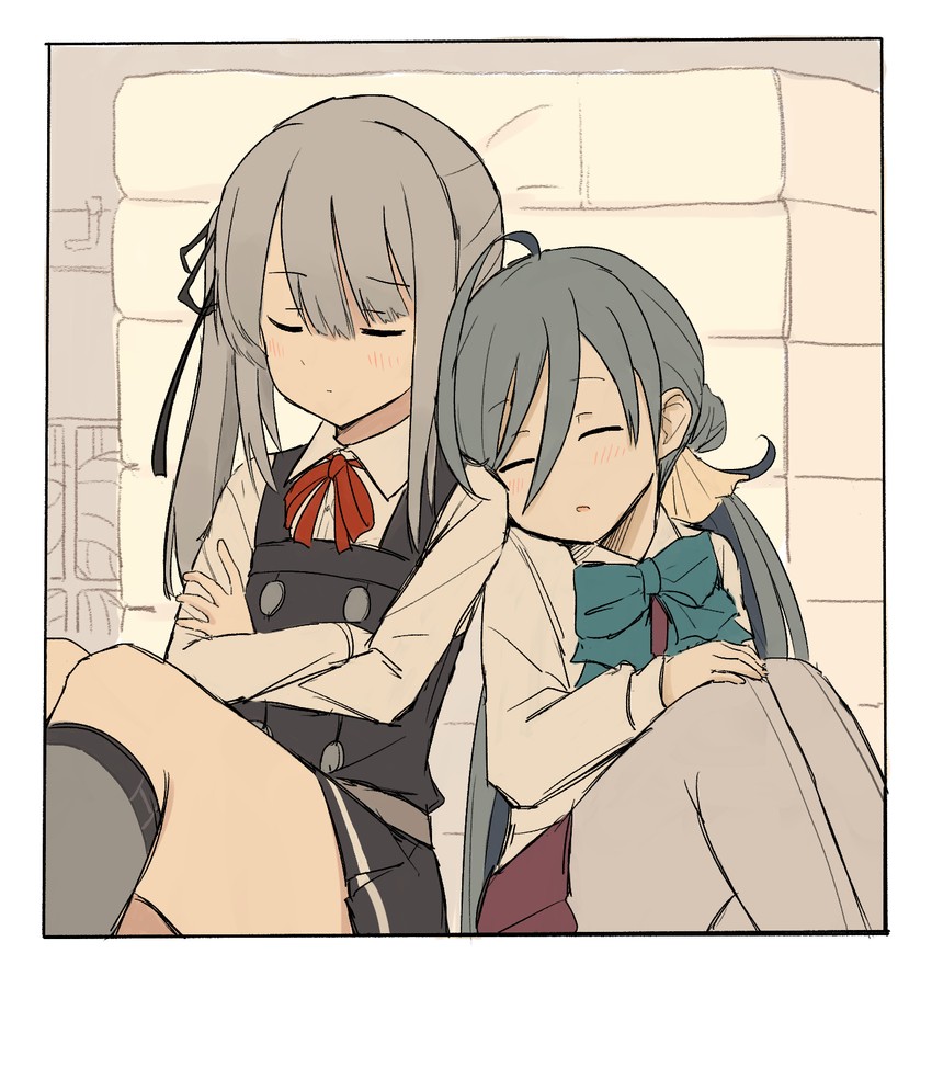 kasumi, kiyoshimo, and kasumi kai ni (kantai collection) drawn by spica1476