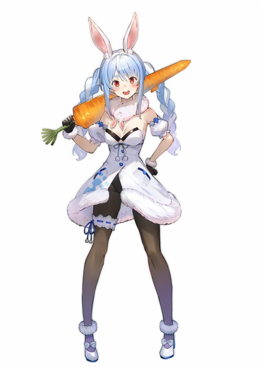 usada pekora and don-chan (hololive) drawn by kakage
