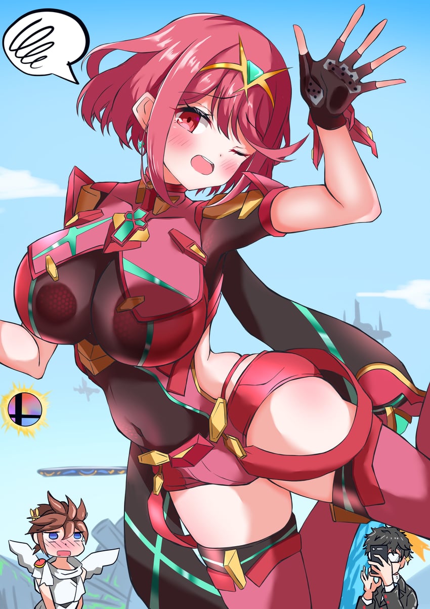 pyra, amamiya ren, and pit (persona and 6 more) drawn by otama_(otama_ladle23)