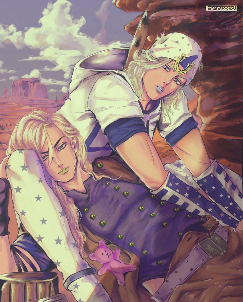 johnny joestar and gyro zeppeli (jojo no kimyou na bouken and 1 more) drawn by henoopd