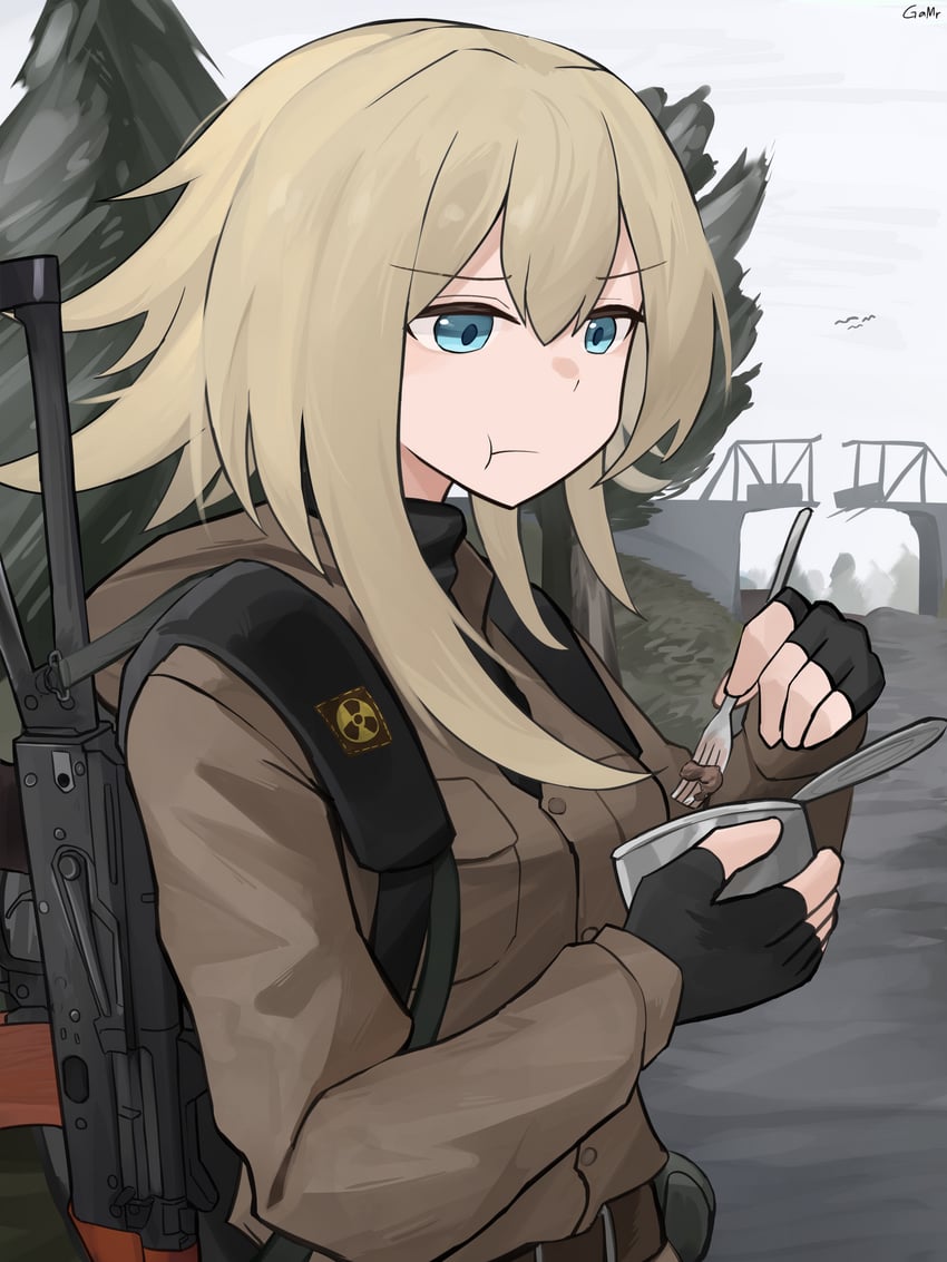 ak-74u (girls' frontline and 1 more) drawn by gamryous