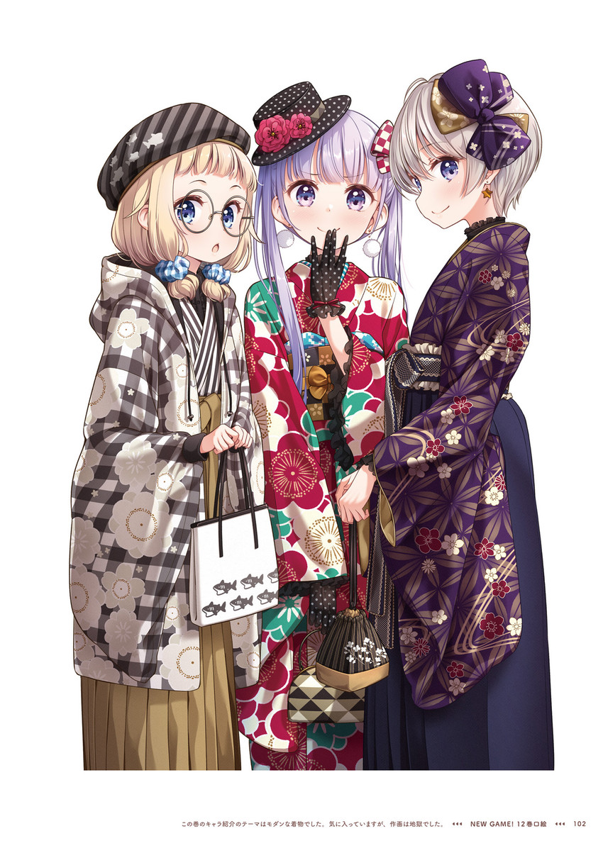 suzukaze aoba, sakura nene, and hoshikawa hotaru (new game!) drawn by tokunou_shoutarou