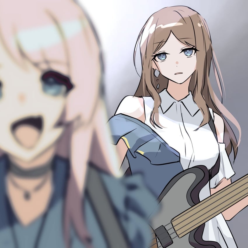 chihaya anon and nagasaki soyo (bang dream! and 1 more) drawn by houji_tea_latte