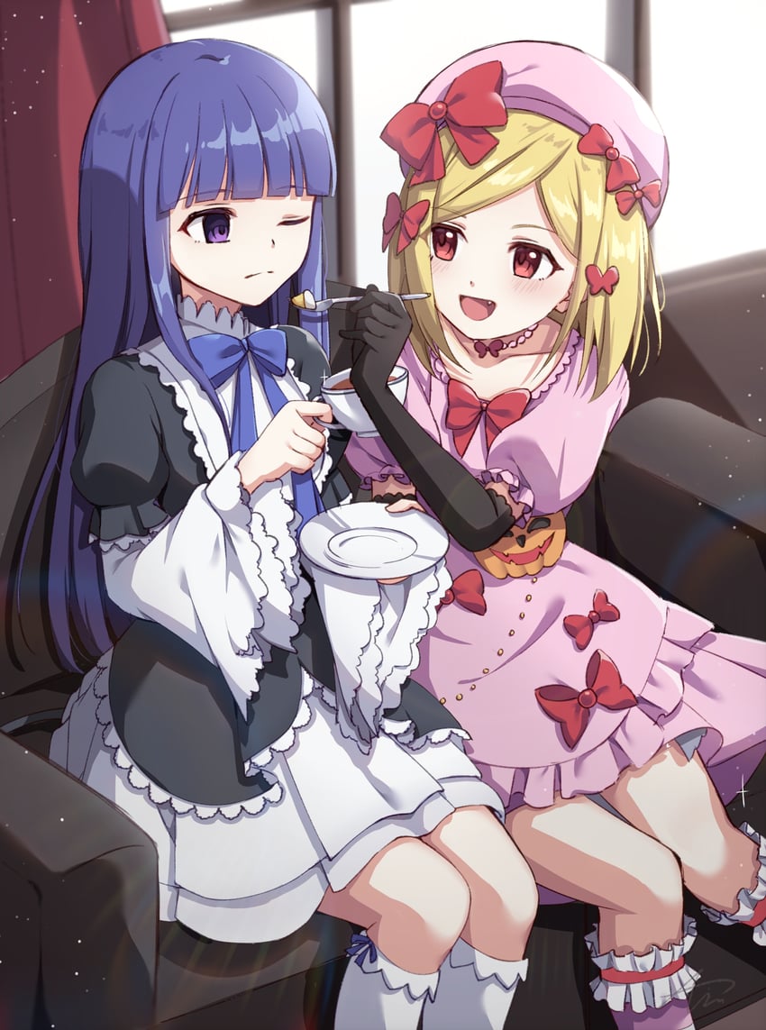 frederica bernkastel and lambdadelta (umineko no naku koro ni) drawn by ice_cream_(aisu_aisu_9898)
