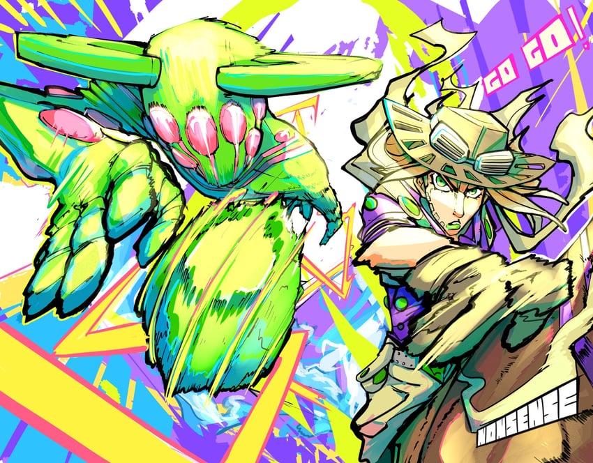 gyro zeppeli and ball breaker (jojo no kimyou na bouken and 1 more) drawn by n0nsensemob