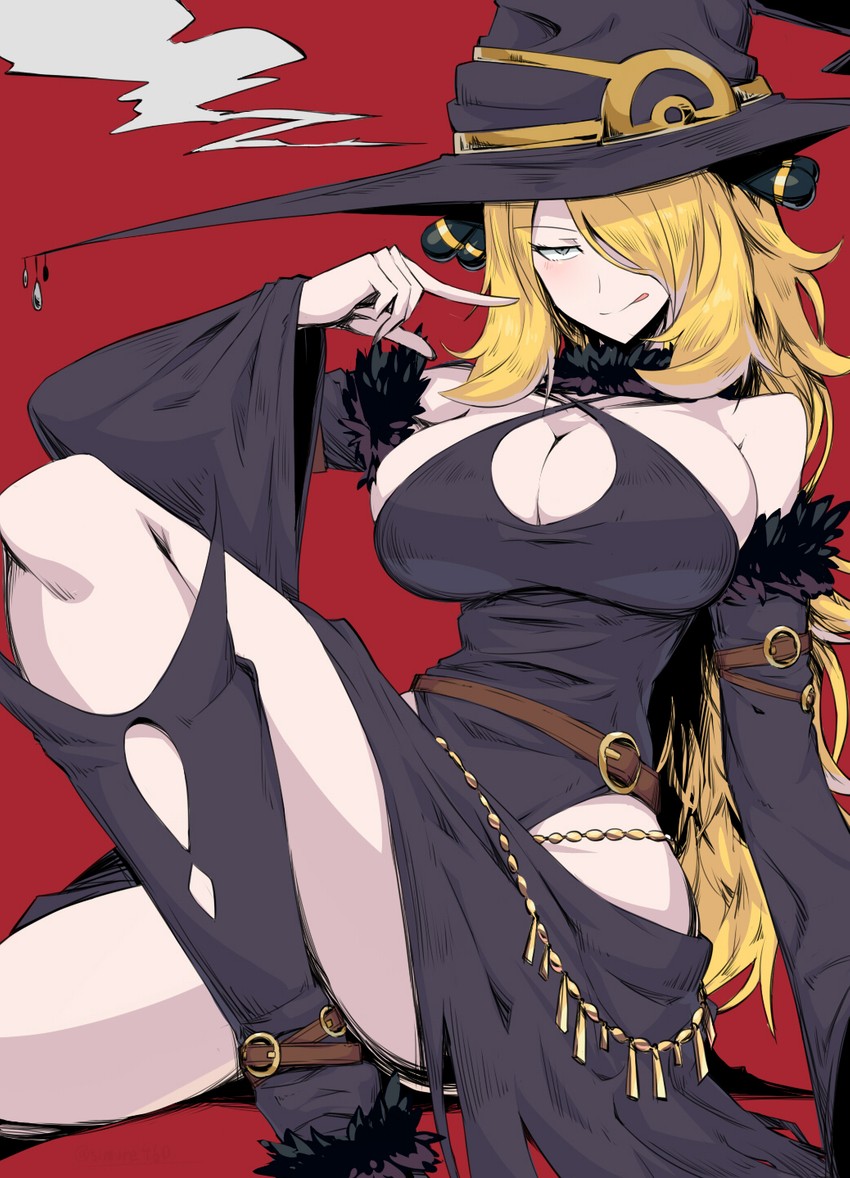 cynthia (pokemon and 1 more) drawn by shimure_(460)