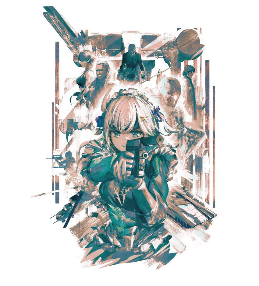 mint fantome, solid snake, revolver ocelot, meryl silverburgh, liquid snake, and 3 more (indie virtual youtuber and 2 more) drawn by advarcher