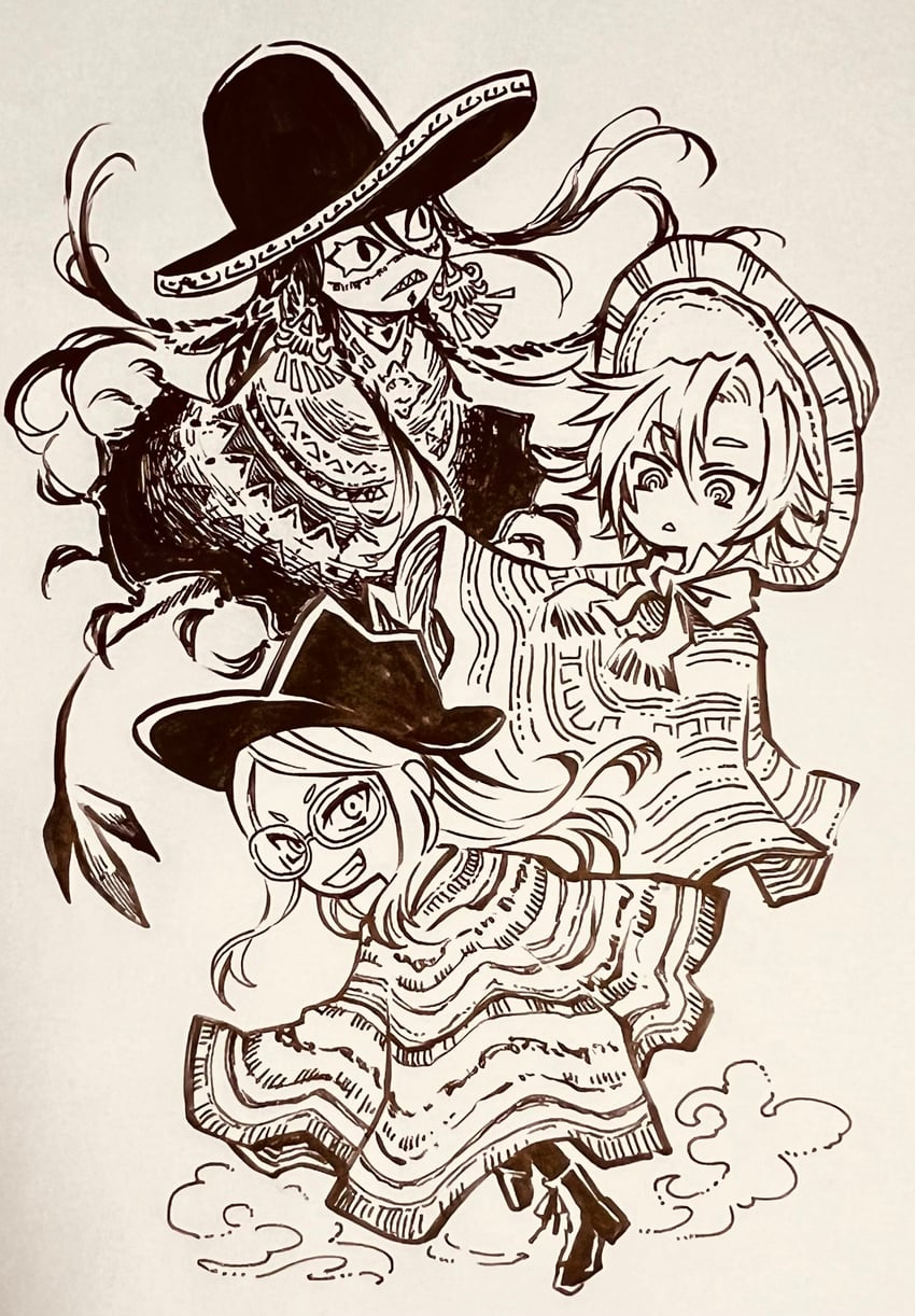 daybit sem void, camazotz, and tezcatlipoca (fate and 1 more) drawn by misuke_(gyouran)