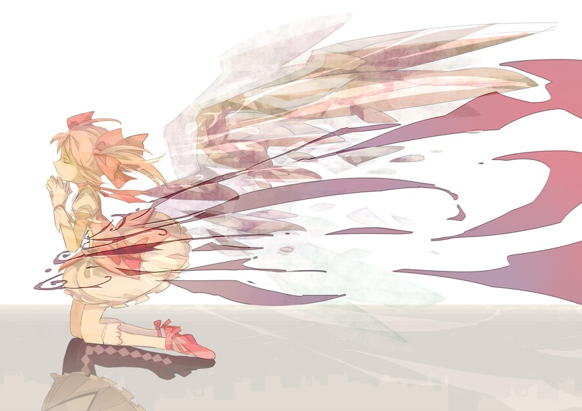 akemi homura and kaname madoka (mahou shoujo madoka magica) drawn by tanakada_ryou