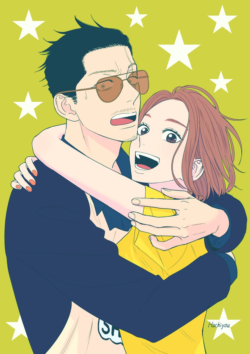 tatsu and miku (gokushufudou) drawn by hachiyou