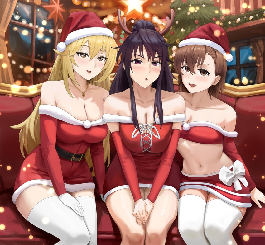 misaka mikoto, shokuhou misaki, and kanzaki kaori (toaru majutsu no index and 2 more) drawn by nisakusa